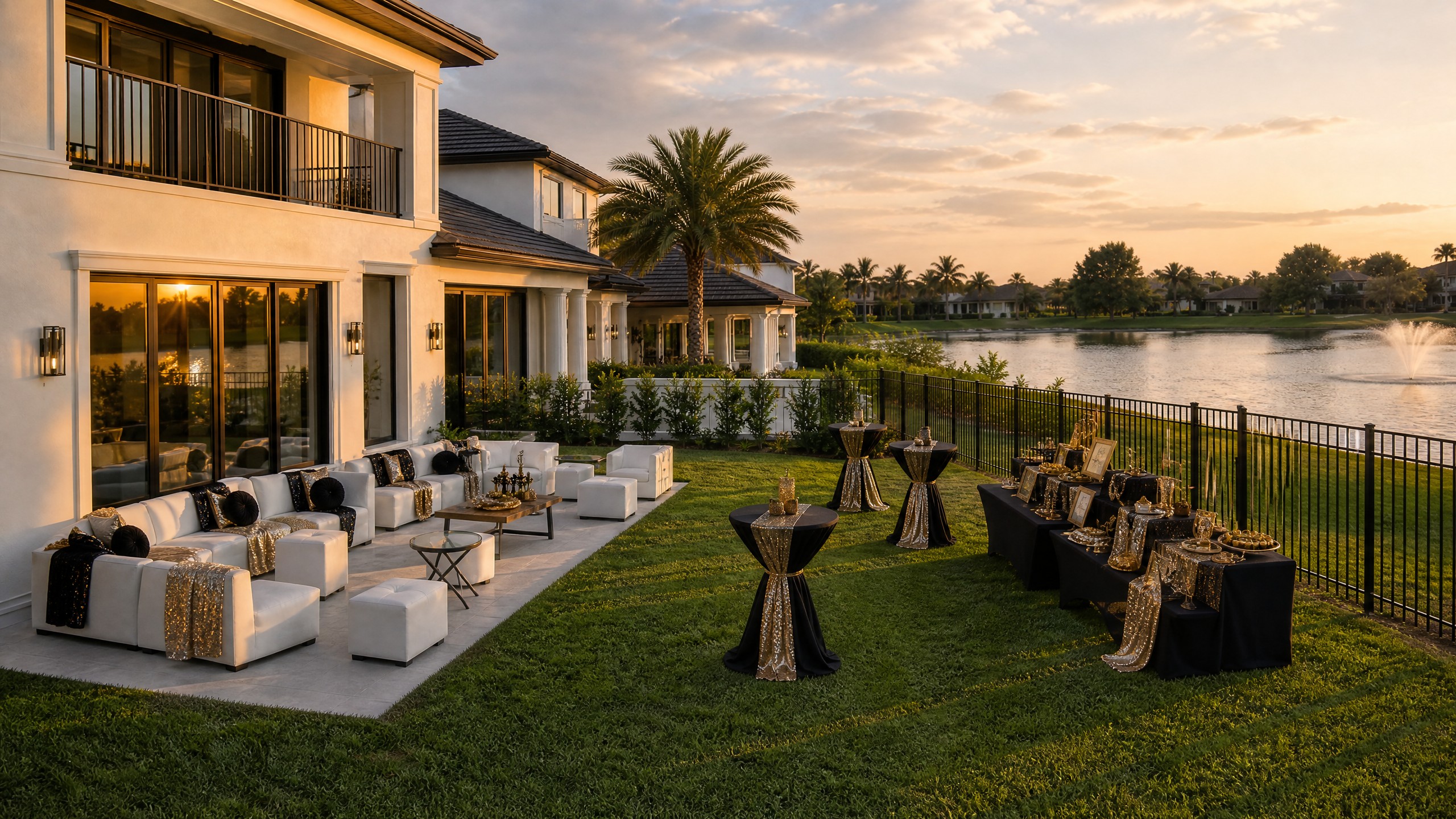 Event photo from Lakeside Dinner Party by Poppin Social: 04 Full Backyard From Lake.