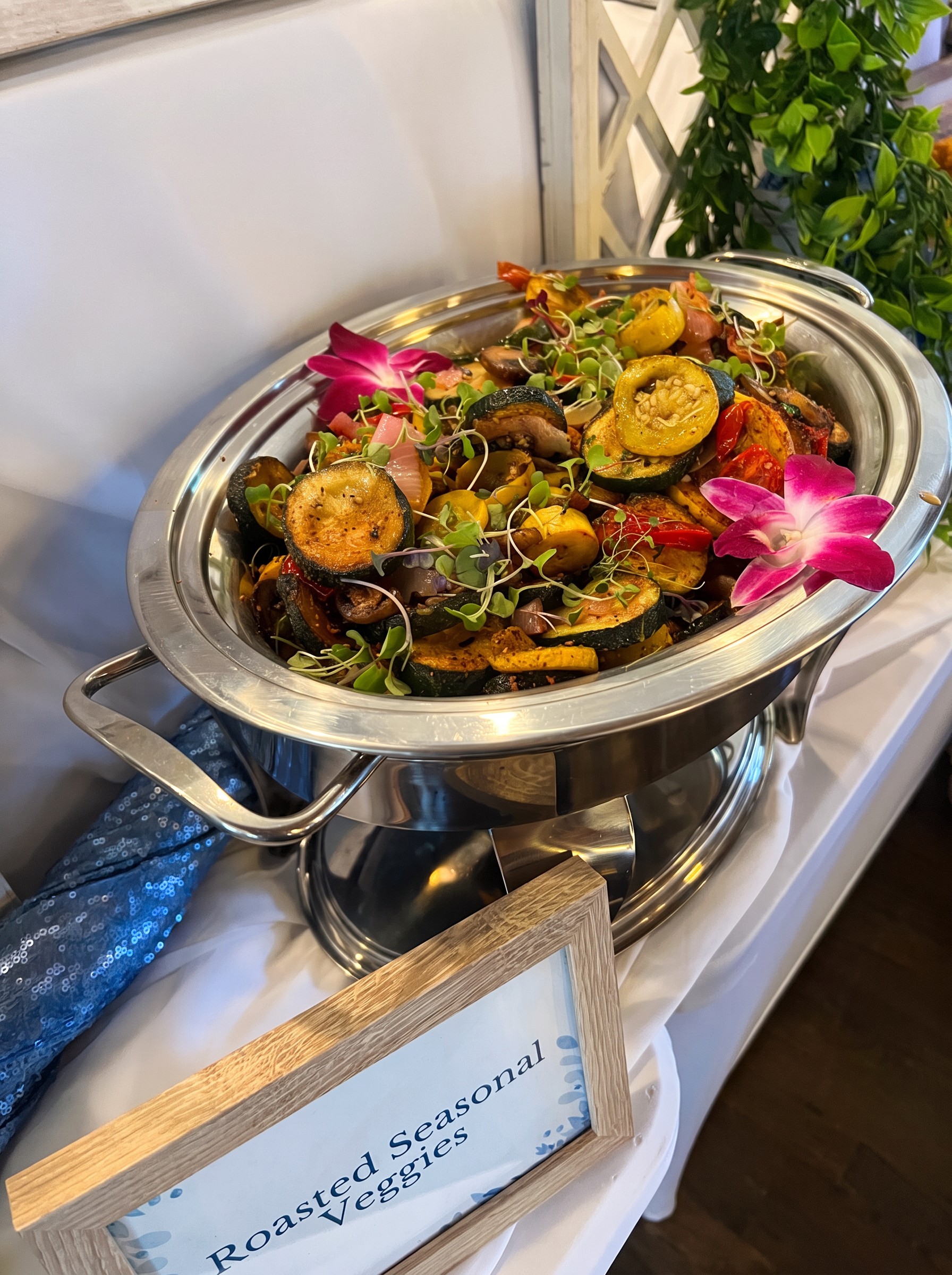 Event photo from Blue & White Garden Dinner by Poppin Social: 04 Luxury Roasted Seasonal Vegetables.