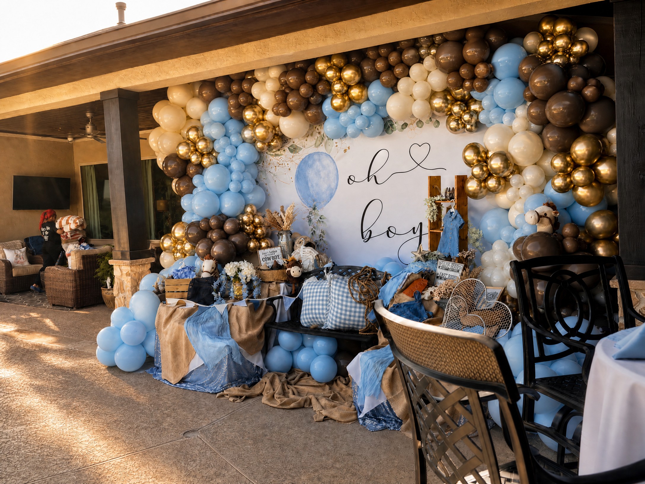 Event photo from Oh Baby! Country Western Baby Shower by Poppin Social: 06 Country Western Baby Shower Patio.