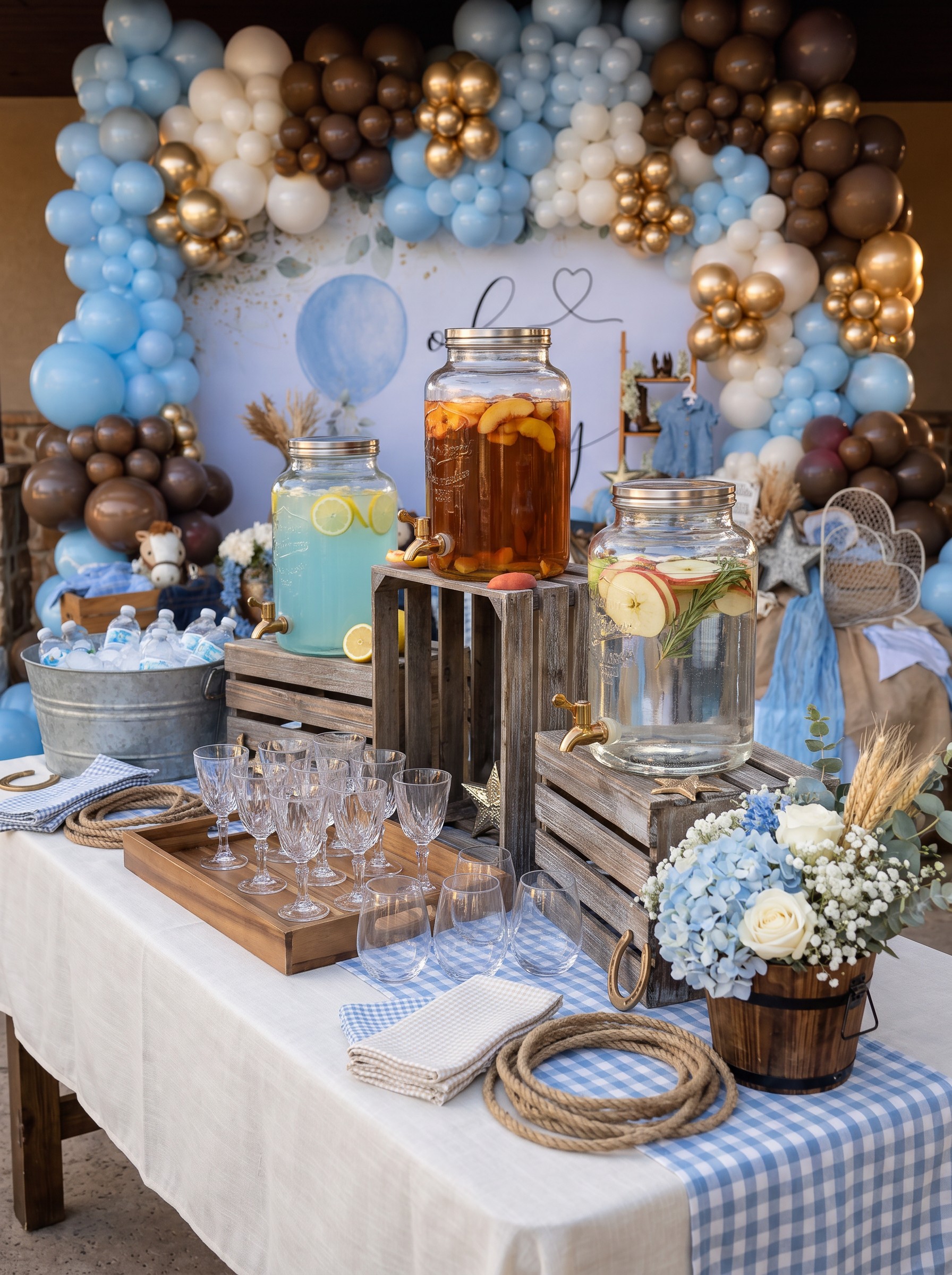Event photo from Oh Baby! Country Western Baby Shower by Poppin Social: DRINK 01 Country Western Dispenser Hero.