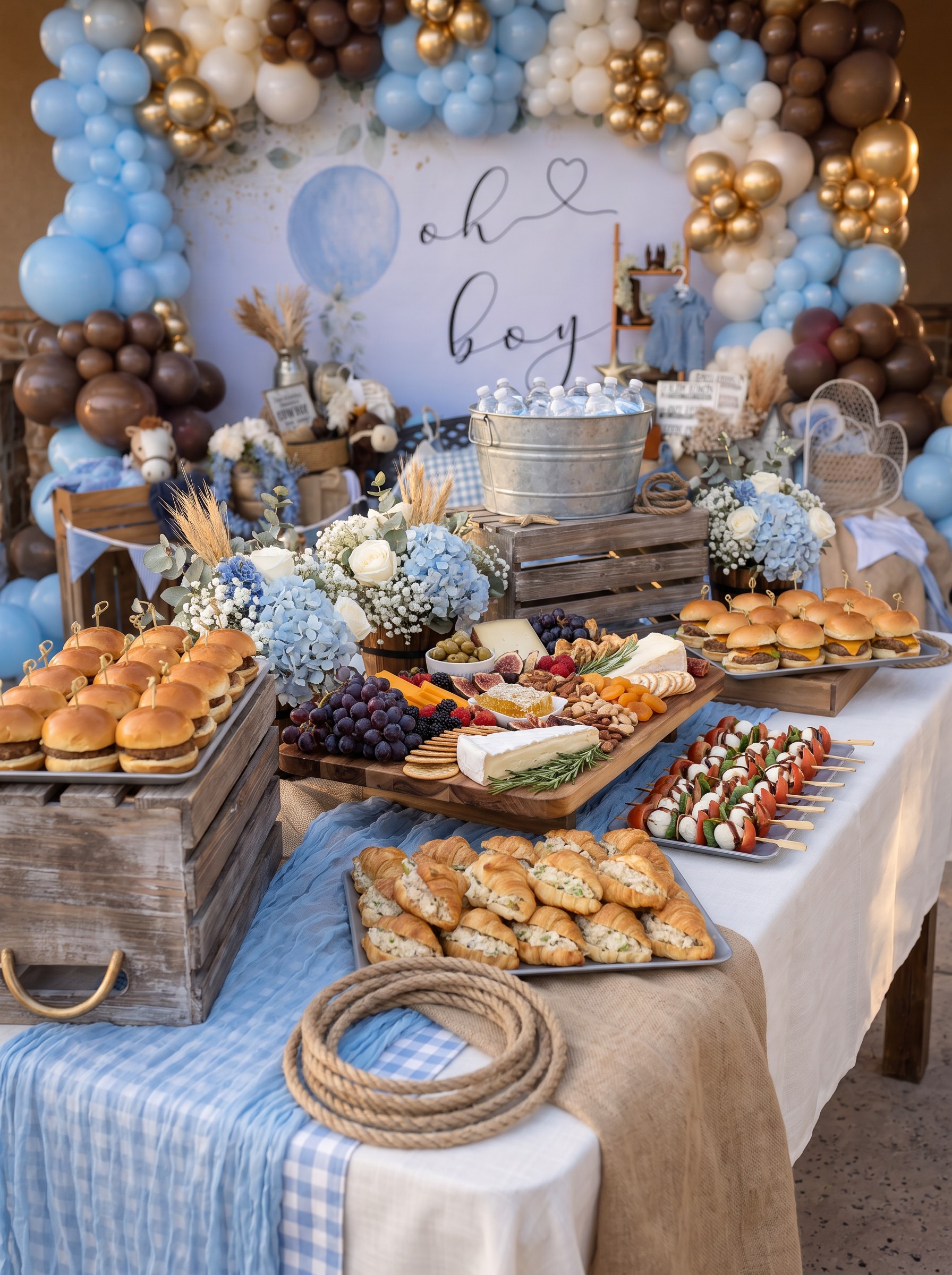 Event photo from Oh Baby! Country Western Baby Shower by Poppin Social: FOOD 01 Country Western Food Table Hero.