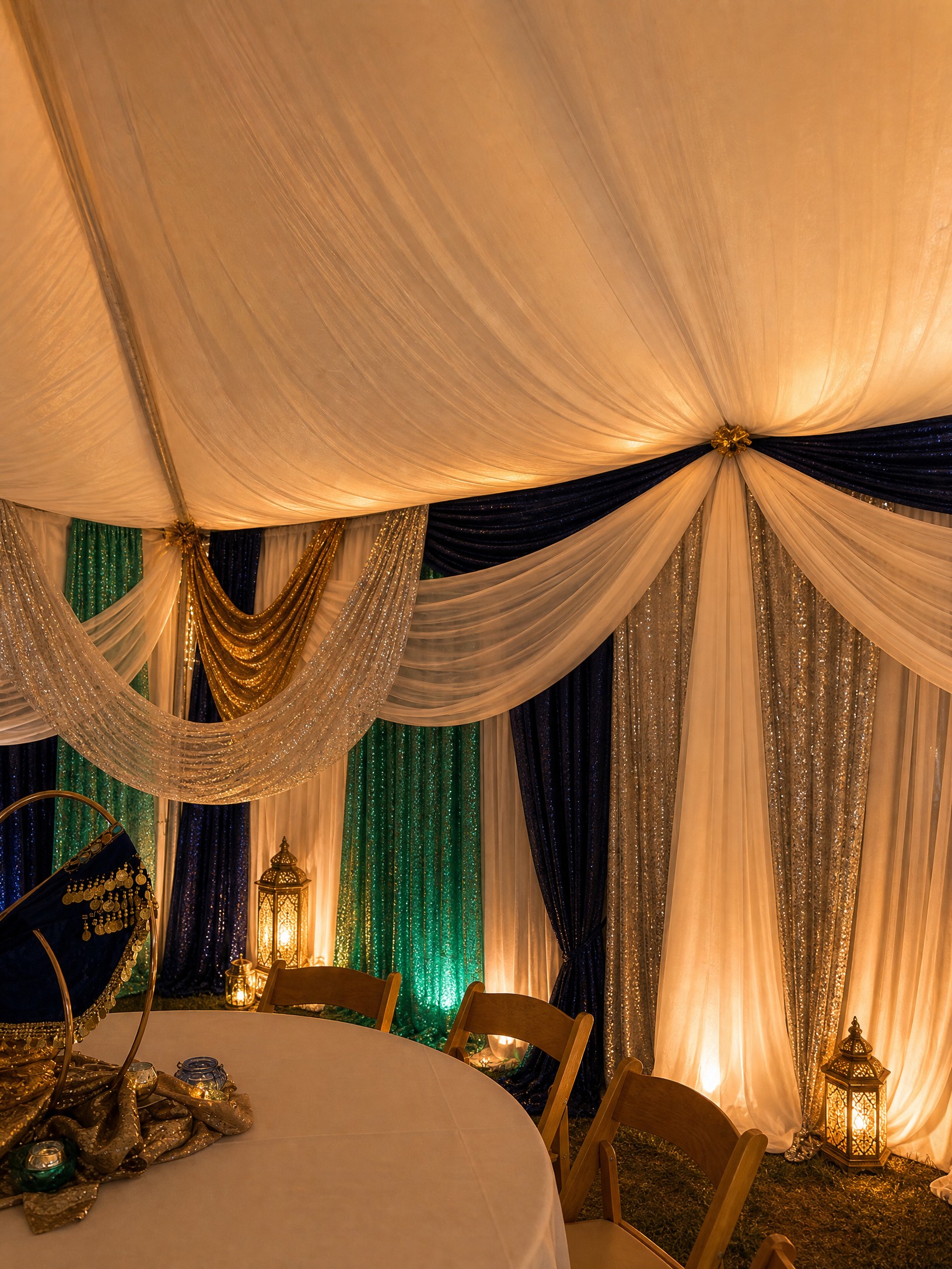 Event photo from Indian-Inspired Engagement Party by Poppin Social: 04 Engagement Draping.
