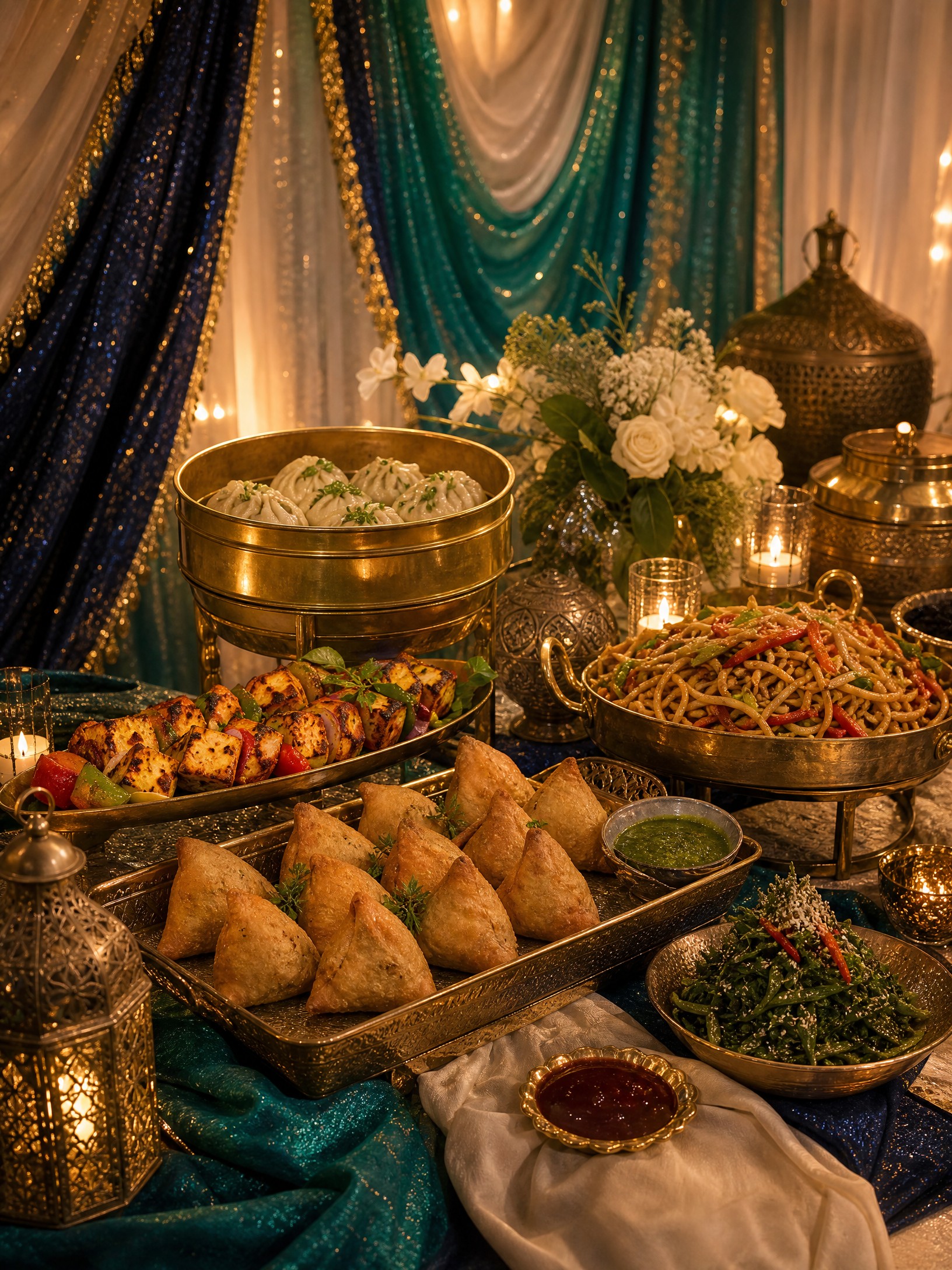Event photo from Indian-Inspired Engagement Party by Poppin Social: FOOD 02 Indian Asian Food Detail.