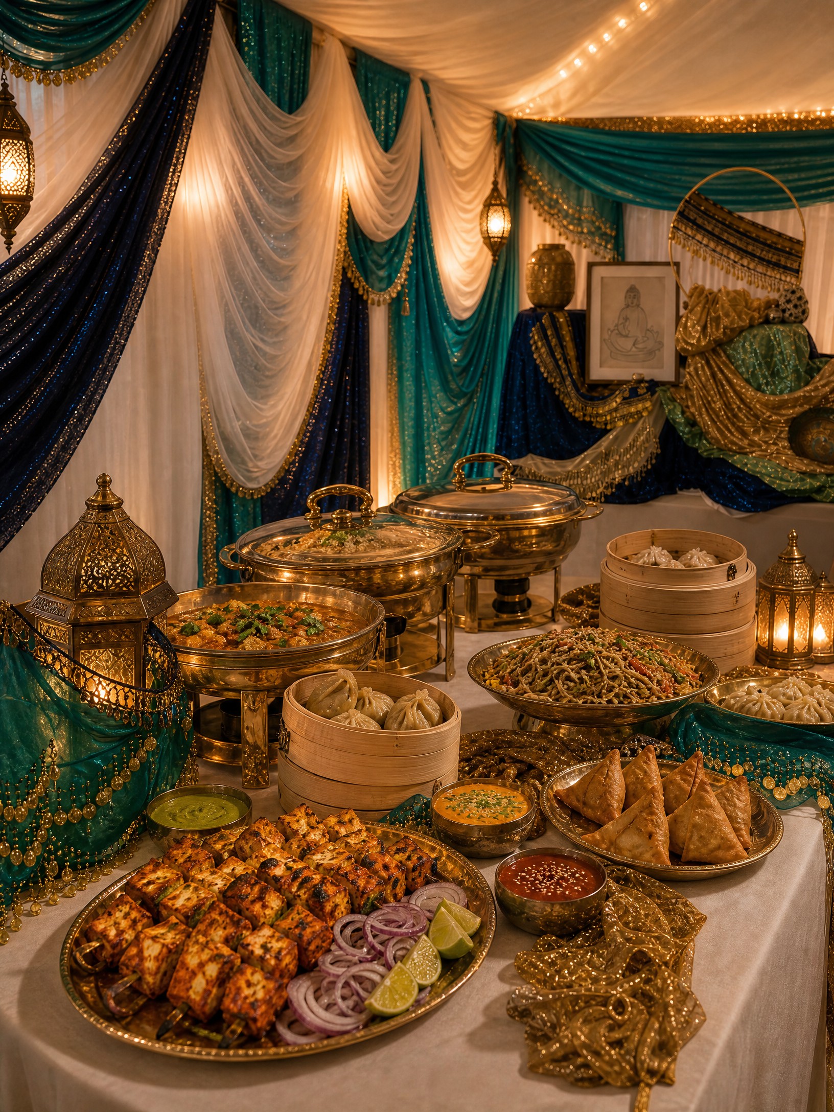 Event photo from Indian-Inspired Engagement Party by Poppin Social: FOOD 01 Indian Asian Food Hero.