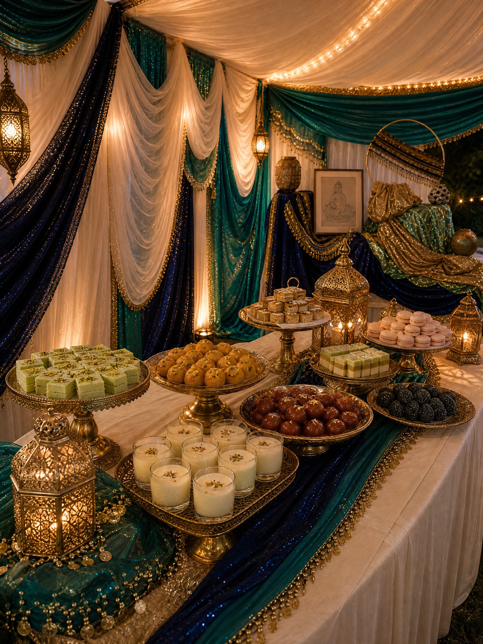 Event photo from Indian-Inspired Engagement Party by Poppin Social: DESSERT 03 Indian Asian Sweets.