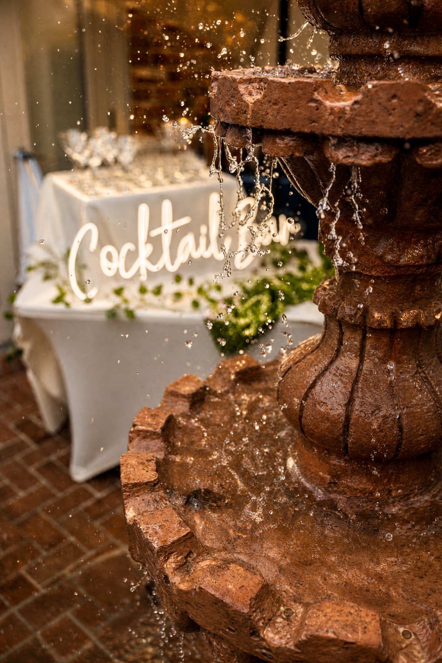 Event photo from Italian-Inspired Backyard Dinner Party by Poppin Social: 08 Italian Courtyard Fountain Detail.