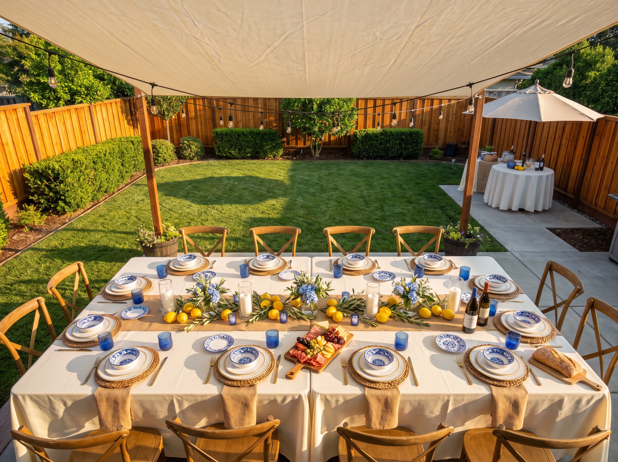 Event photo from Italian-Inspired Backyard Dinner Party by Poppin Social: 04 Italian Backyard Elevated Overview.