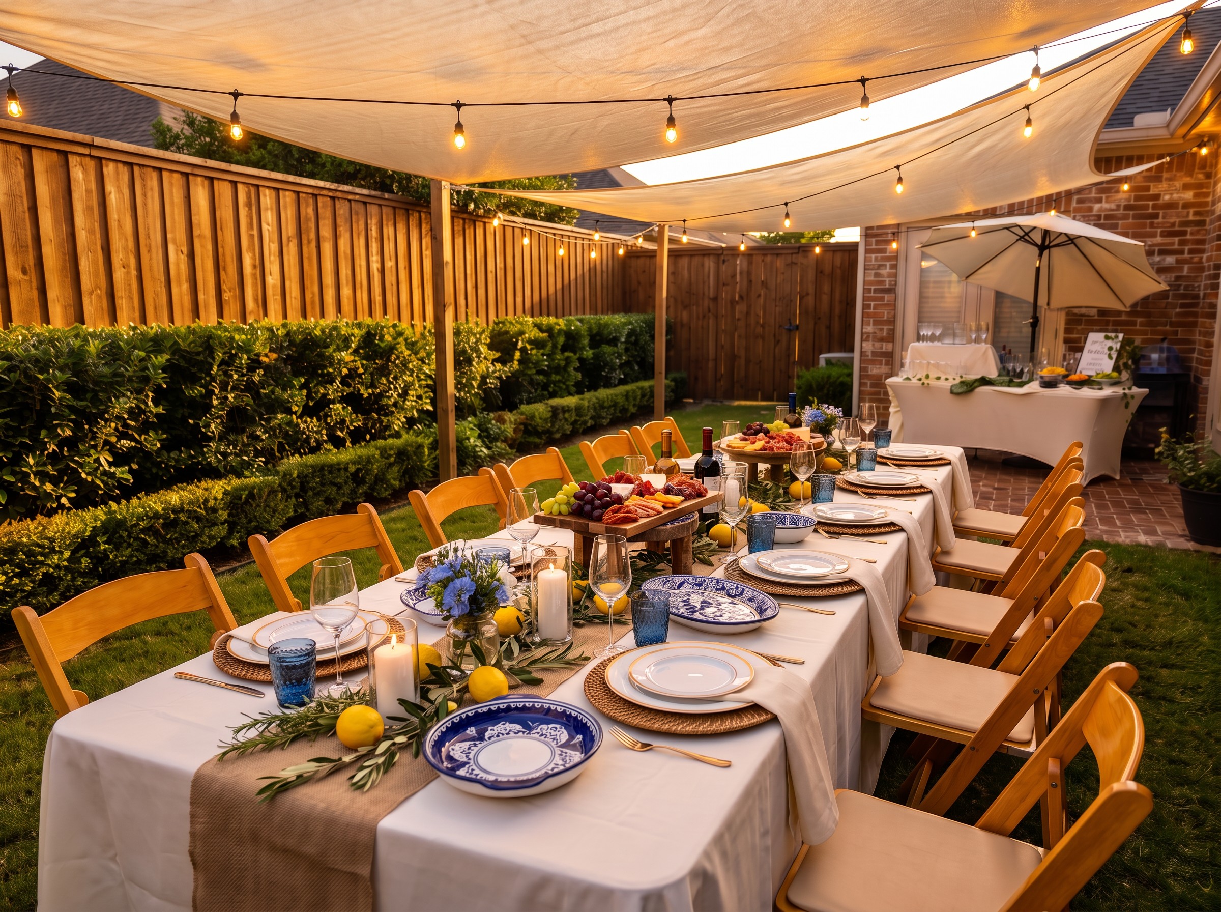 Event photo from Italian-Inspired Backyard Dinner Party by Poppin Social: 05 Italian Backyard Twilight.