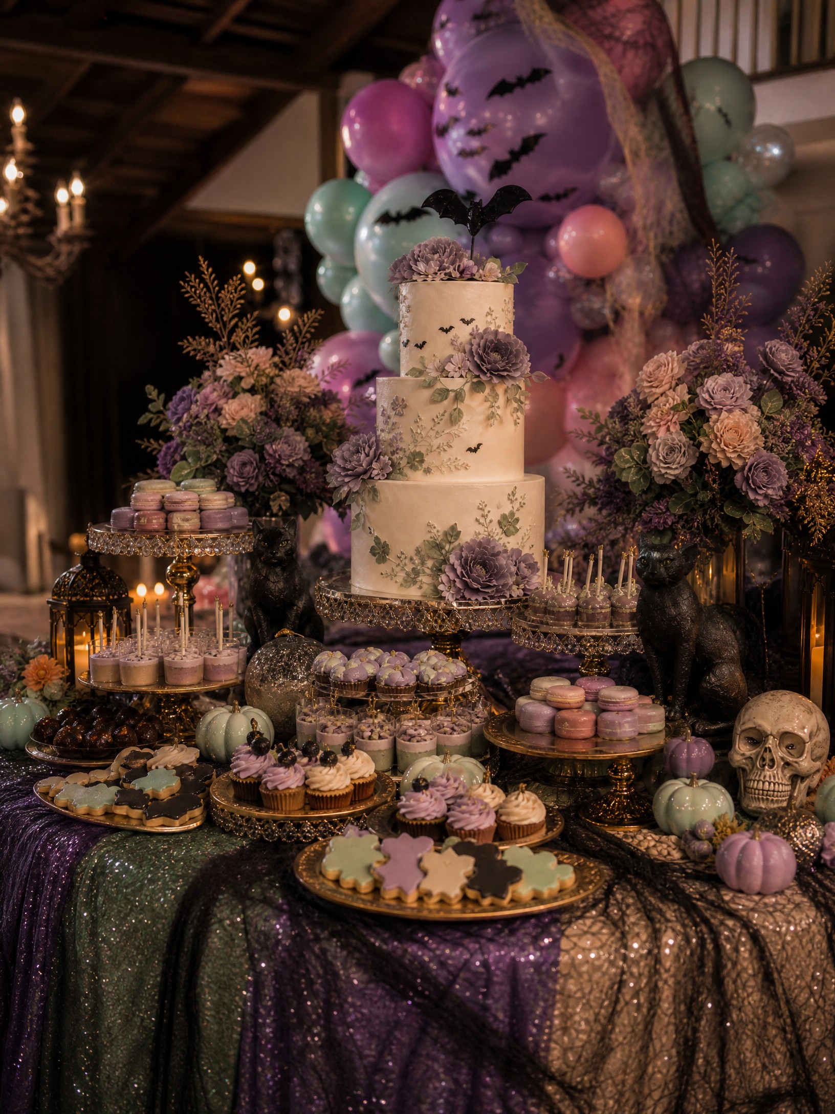 Event photo from A Little Boo Is Due Baby Shower by Poppin Social: DESSERT 03 Halloween Cake Angle.