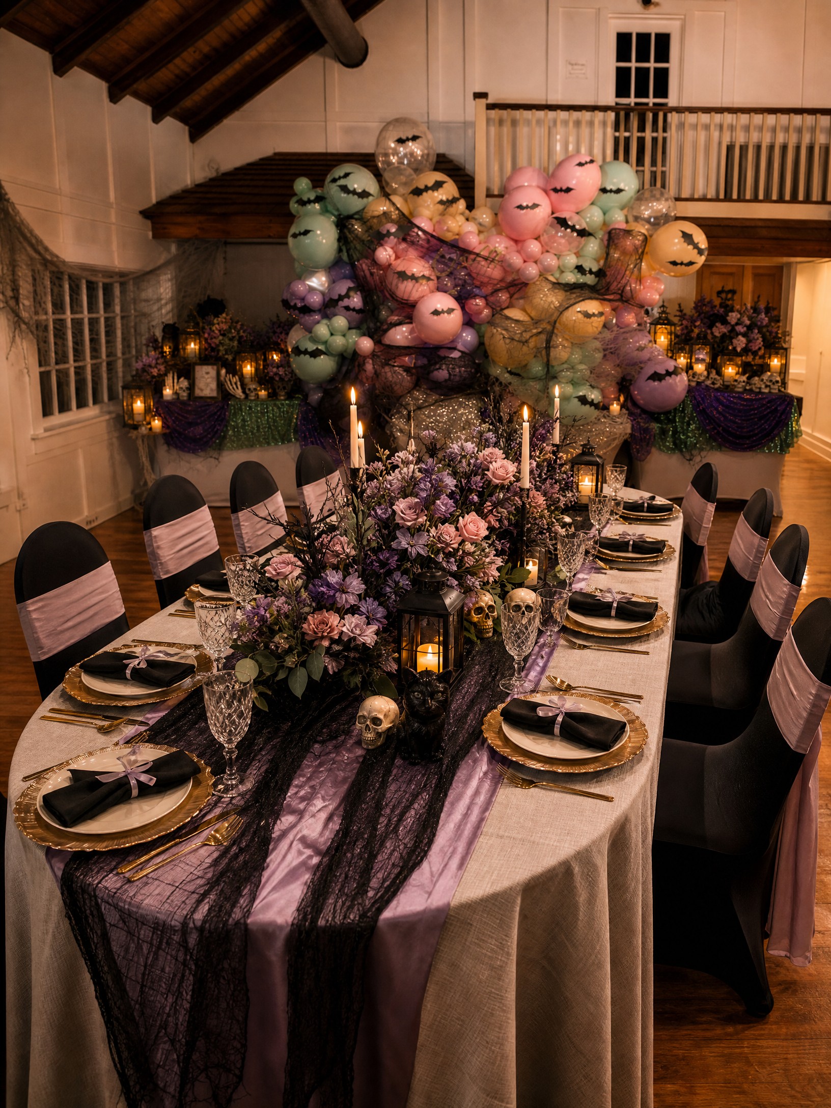 Event photo from A Little Boo Is Due Baby Shower by Poppin Social: TABLE 01 Halloween Dining Room Hero.