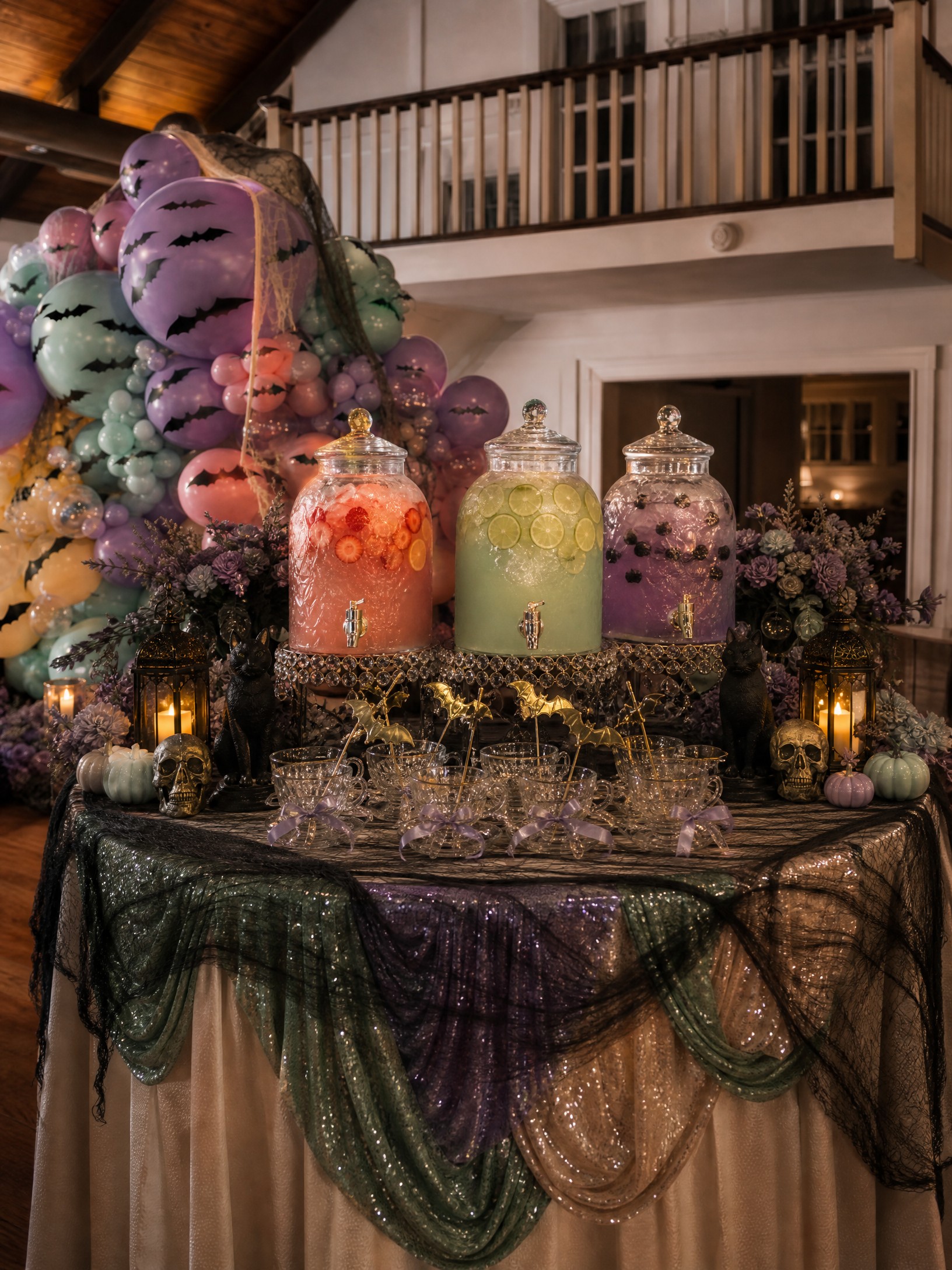 Event photo from A Little Boo Is Due Baby Shower by Poppin Social: PUNCH 03 Halloween Three Dispense Room View.