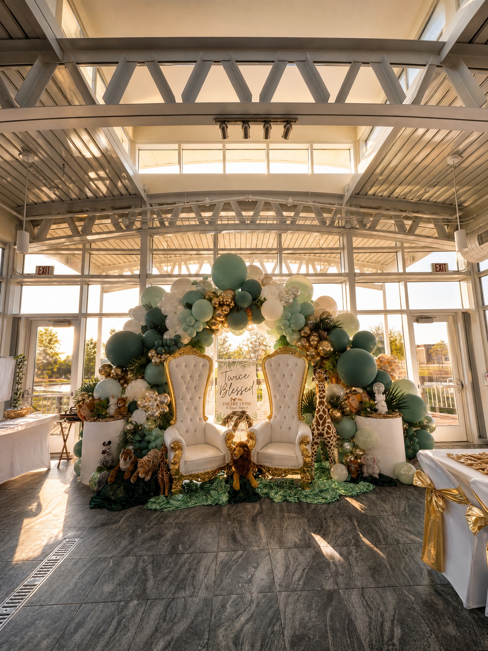 Event photo from Wildly Loved Twin Baby Shower by Poppin Social: 01 Safari Full Balloon Golden Hour.